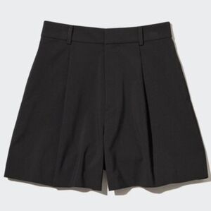 Uniqlo Black High-Waist Pleated Women's Shorts